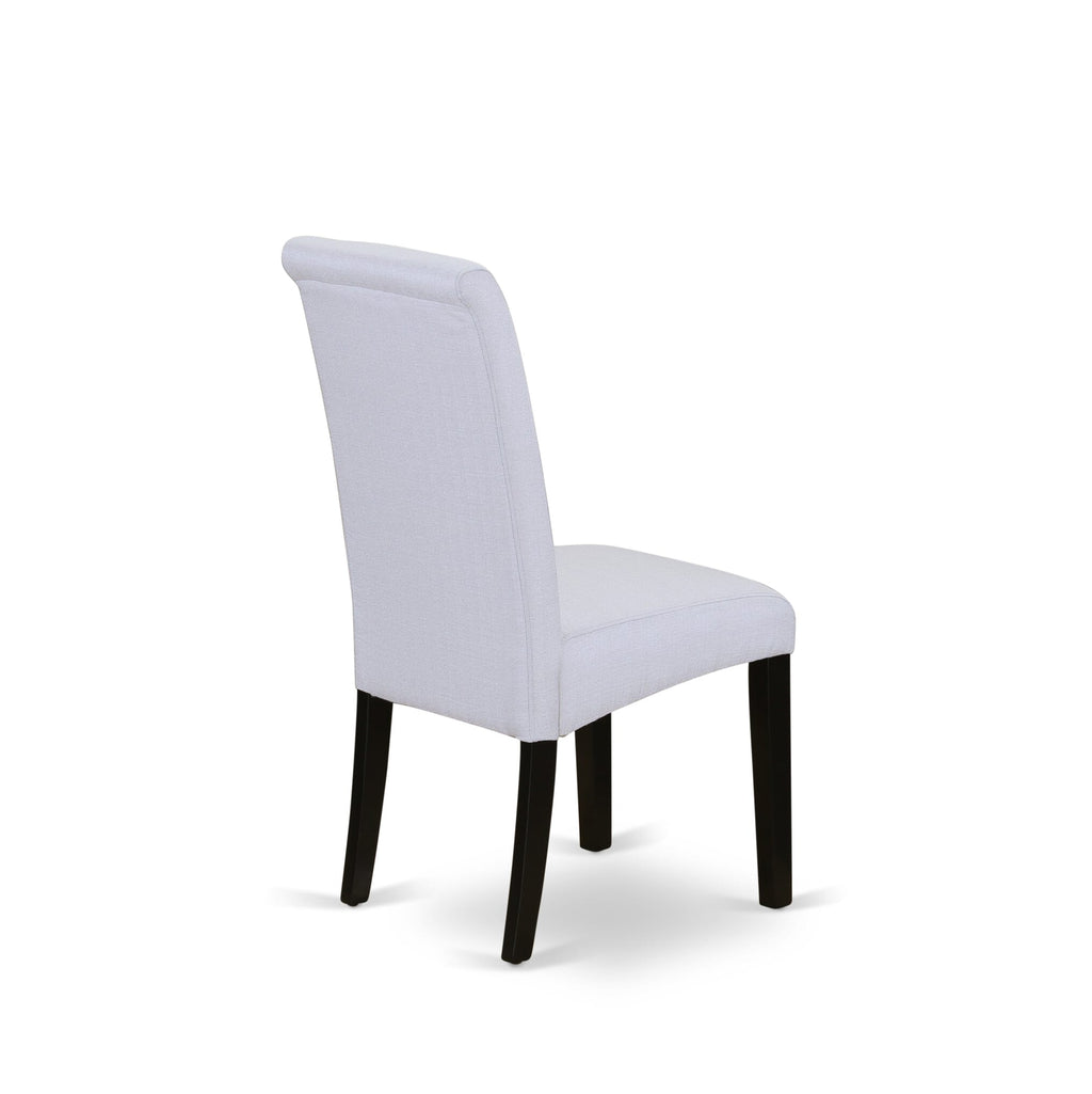 X697B3C82-V 5-Piece Dining Ensemble with X-Leg Table and Grey Fabric Chairs for Four, Multi-Color