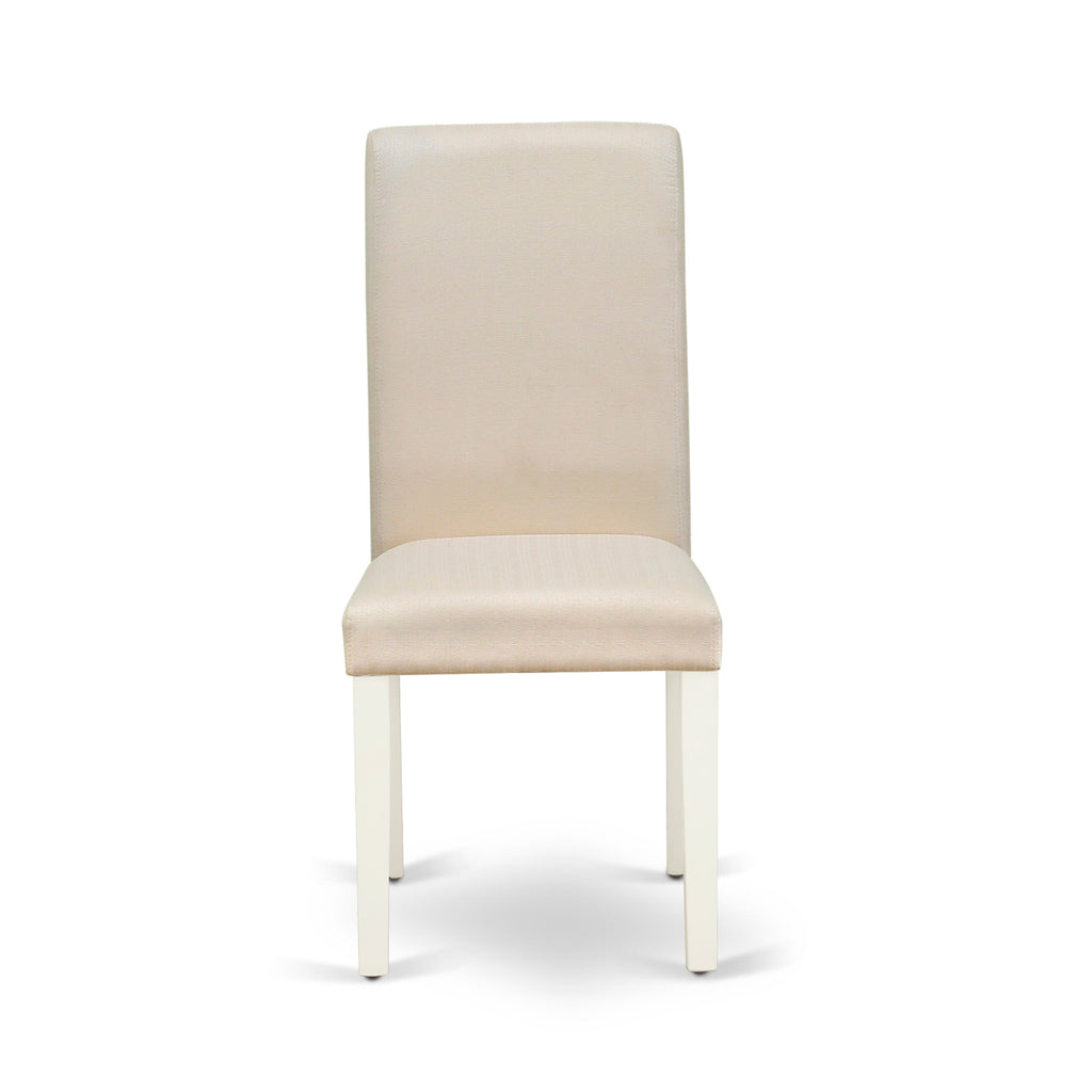 AVBA7-6SR-XT Oval Dining Set with Dome Extension & 6 Cream-Chic Upholstered Seats in White 42x60
