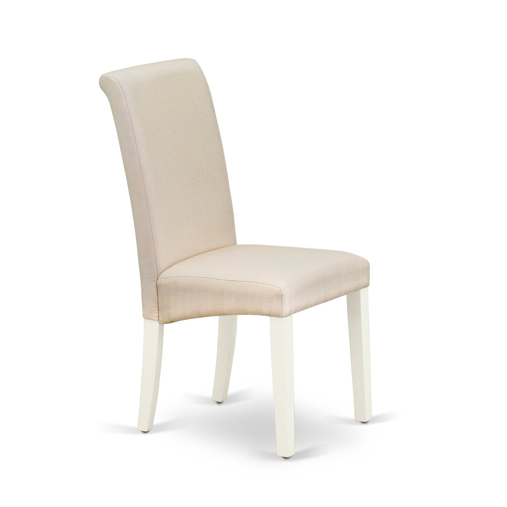AVBA7-6SR-XT Oval Dining Set with Dome Extension & 6 Cream-Chic Upholstered Seats in White 42x60