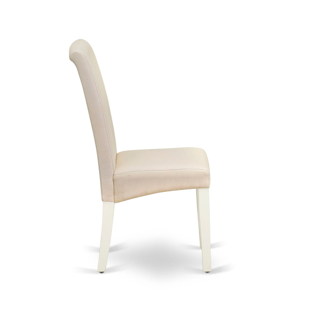AVBA7-6SR-XT Oval Dining Set with Dome Extension & 6 Cream-Chic Upholstered Seats in White 42x60