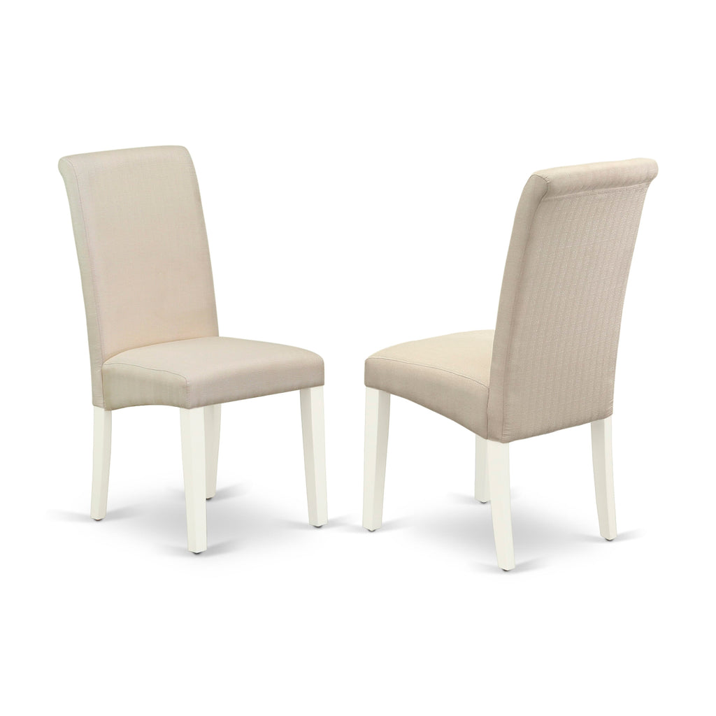AVBA7-6SR-XT Oval Dining Set with Dome Extension & 6 Cream-Chic Upholstered Seats in White 42x60