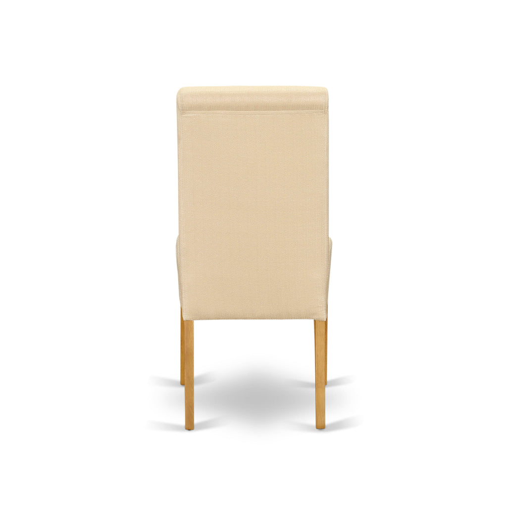 ANBA5-SIV-VD 5 Piece Dining Collection Pedestal Round Kitchen Table & 4 Light Beige Chairs