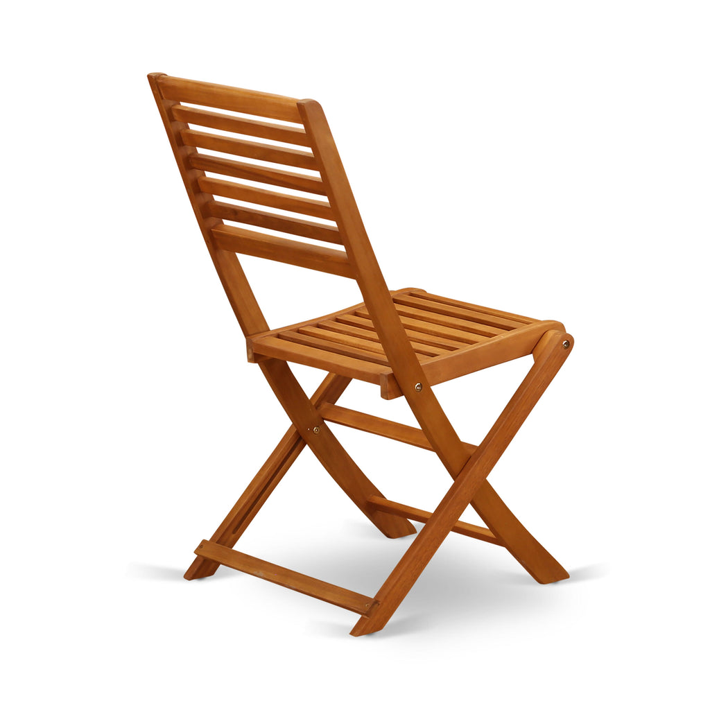 DEBS9Q7SF 9 Piece Patio Dining Ensemble with Wood Table and Folding Side Chairs, Natural Finish