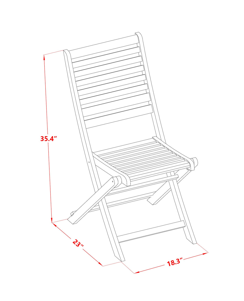 DEBS9Q7SF 9 Piece Patio Dining Ensemble with Wood Table and Folding Side Chairs, Natural Finish