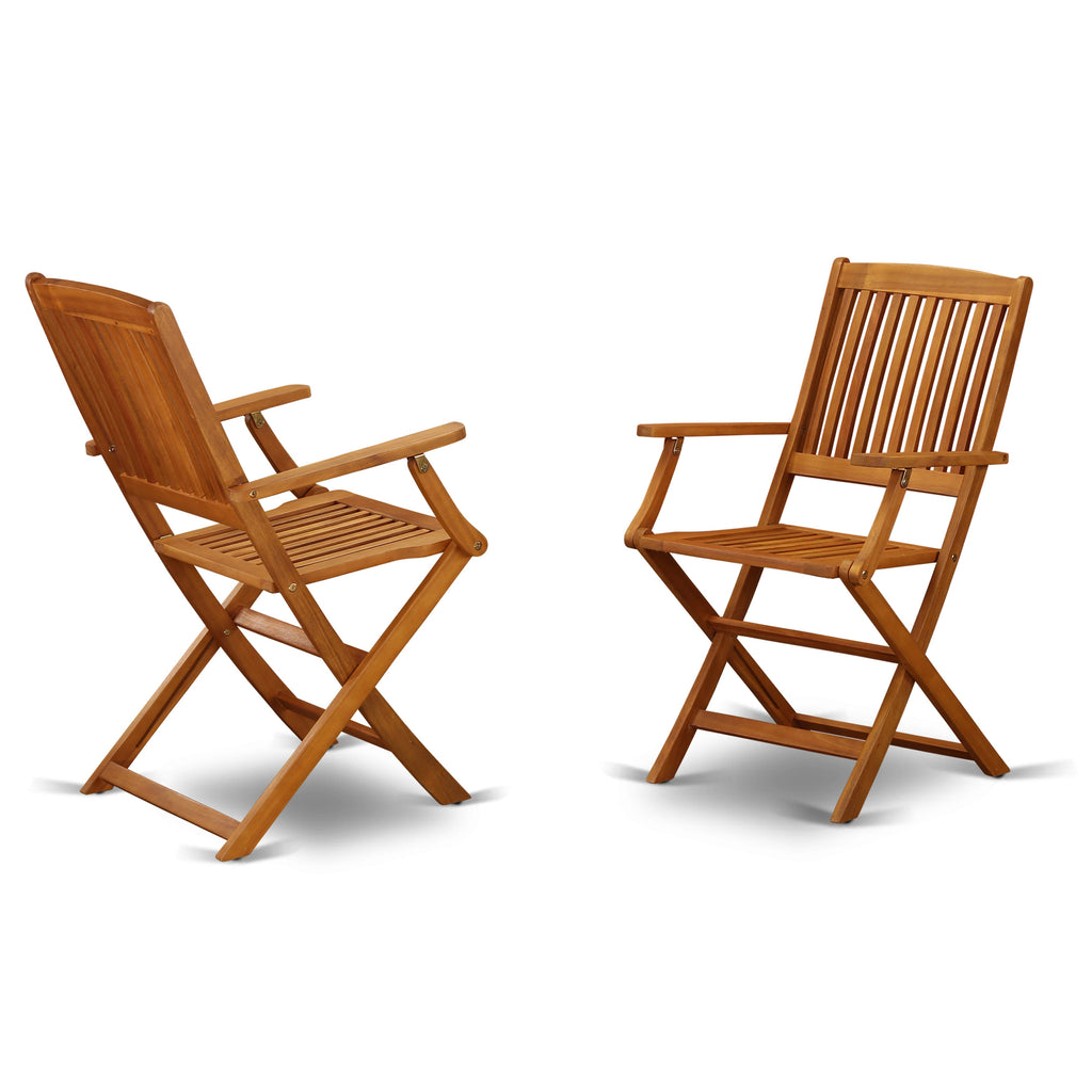 BSCM7J73J 7-Piece Outdoor Patio Dining Set with Oval Acacia Table & 6 Foldable Chairs, 36x78