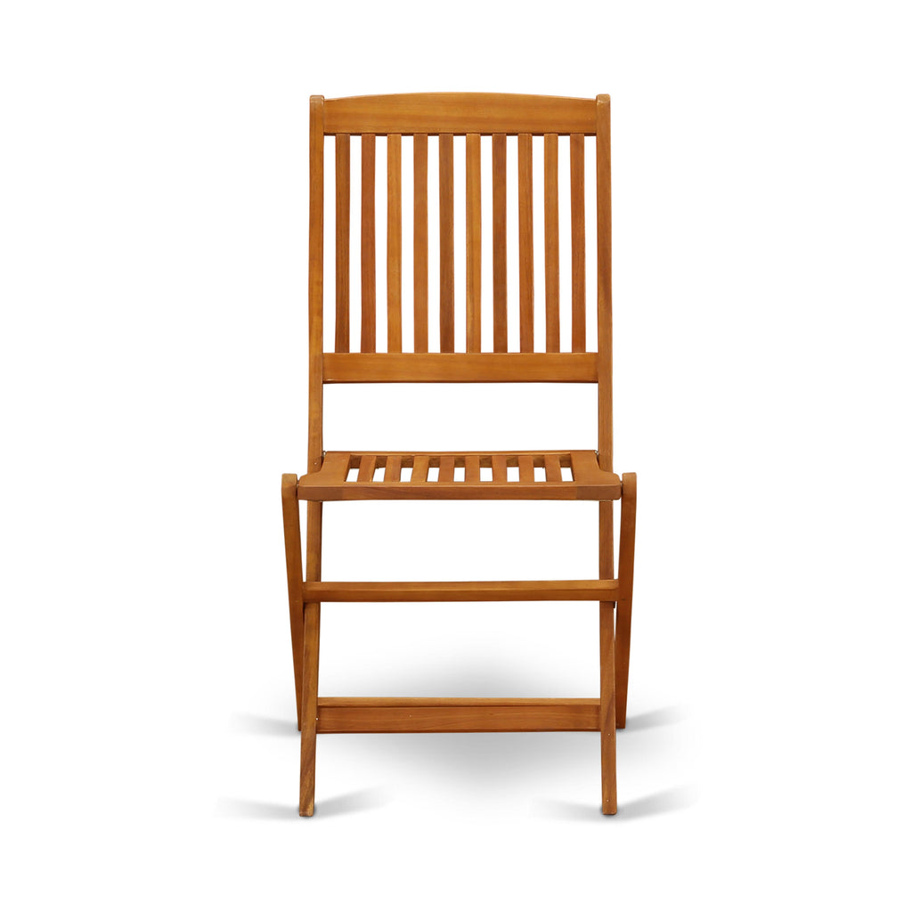 CMCM799XX Beautiful 7-Piece Patio Dining Ensemble Acacia Wood Table and 6 Foldable Chairs, Natural Finish, 36x66