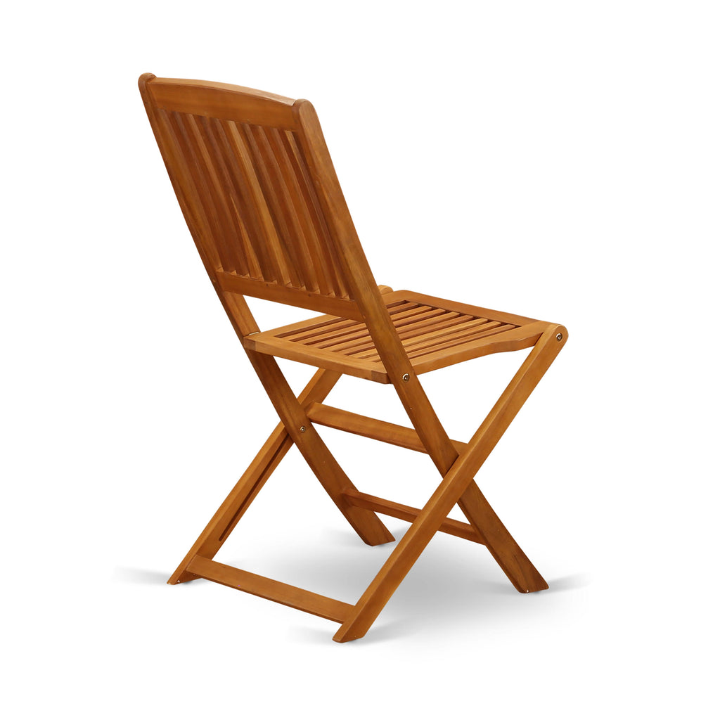 CMCM799XX Beautiful 7-Piece Patio Dining Ensemble Acacia Wood Table and 6 Foldable Chairs, Natural Finish, 36x66