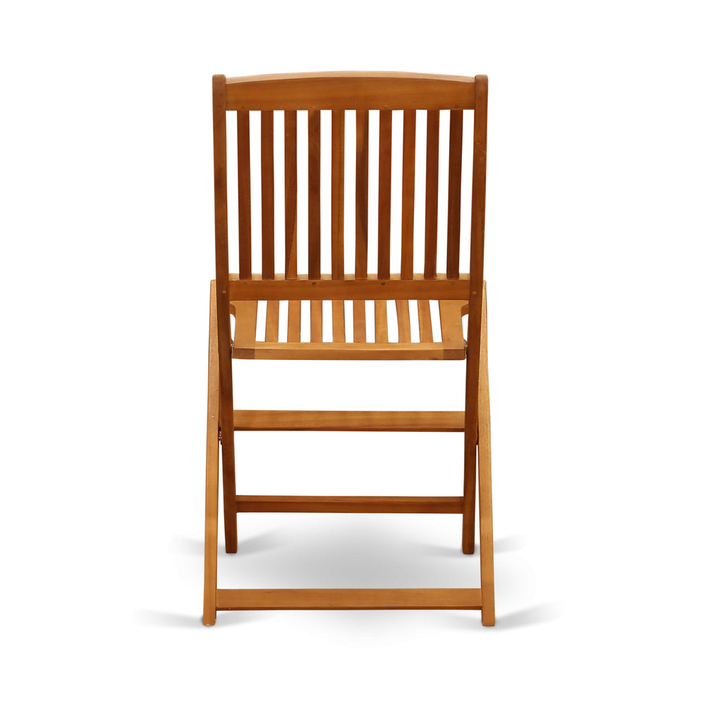 CMCM799XX Beautiful 7-Piece Patio Dining Ensemble Acacia Wood Table and 6 Foldable Chairs, Natural Finish, 36x66