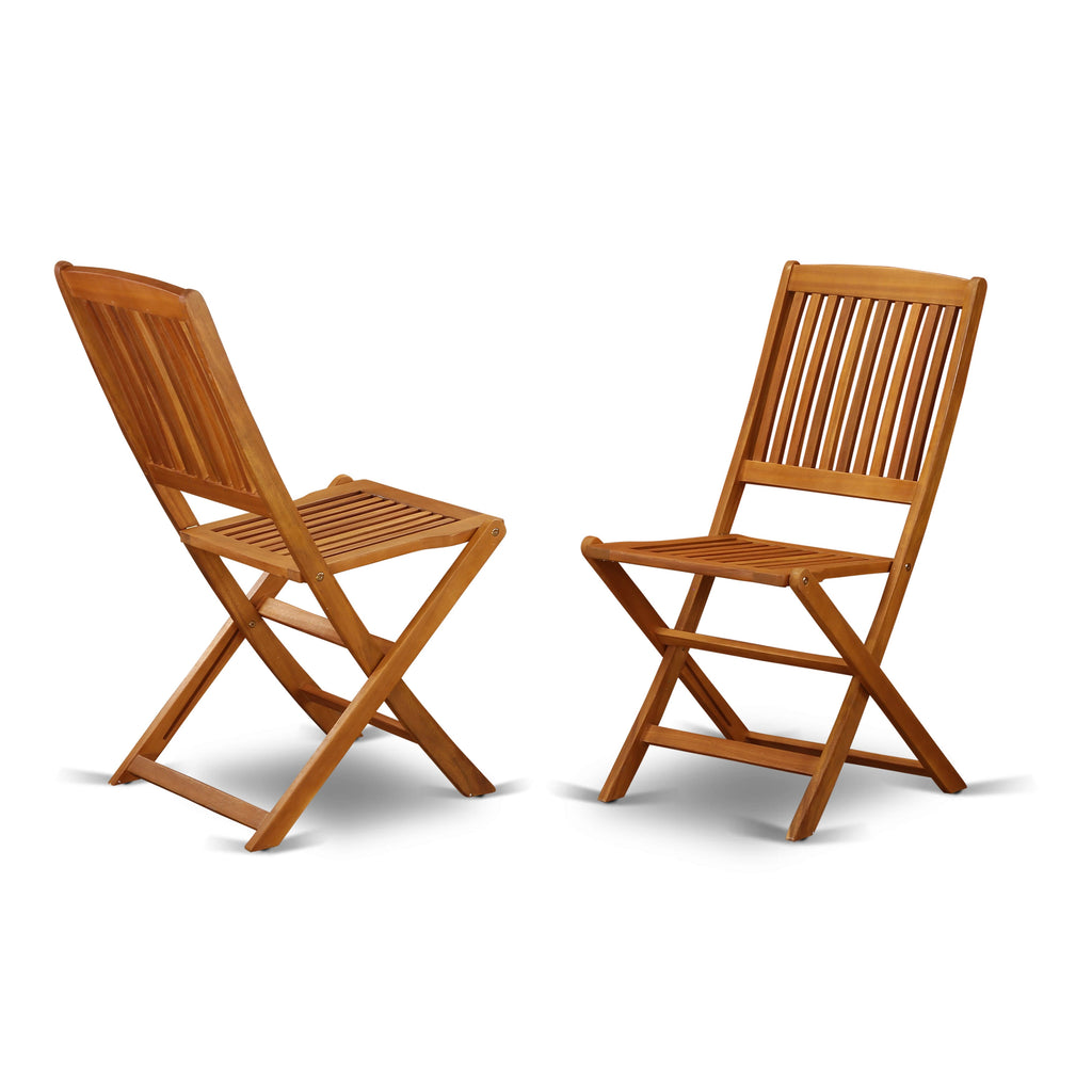 CMCM50LM3 Versatile 5 Piece Patio Set with Acacia Wood Table & 4 Foldable Chairs, Ideal for Outdoor Dining
