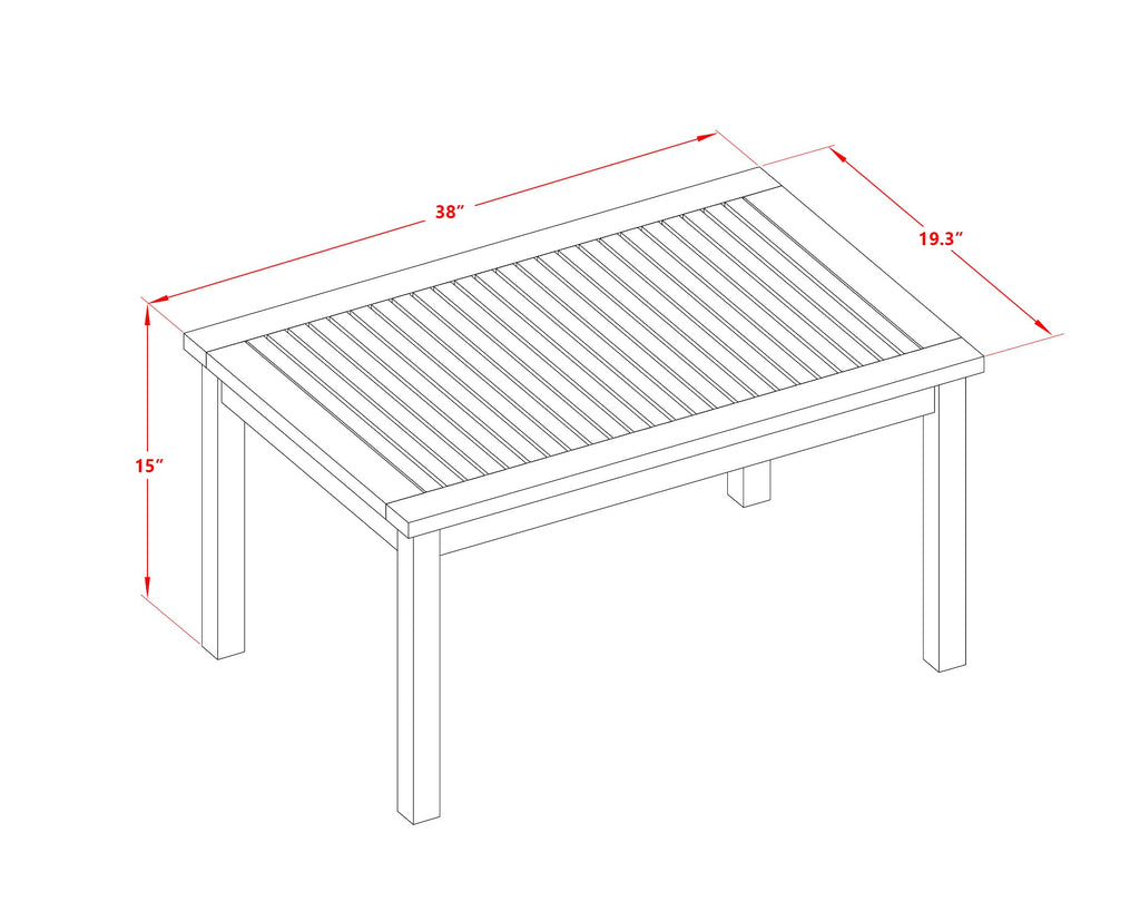 BCOSSOQ 4 Piece Outdoor Sofa Set with Acacia Wood Table & Weatherproof Cushions, Patio Furniture
