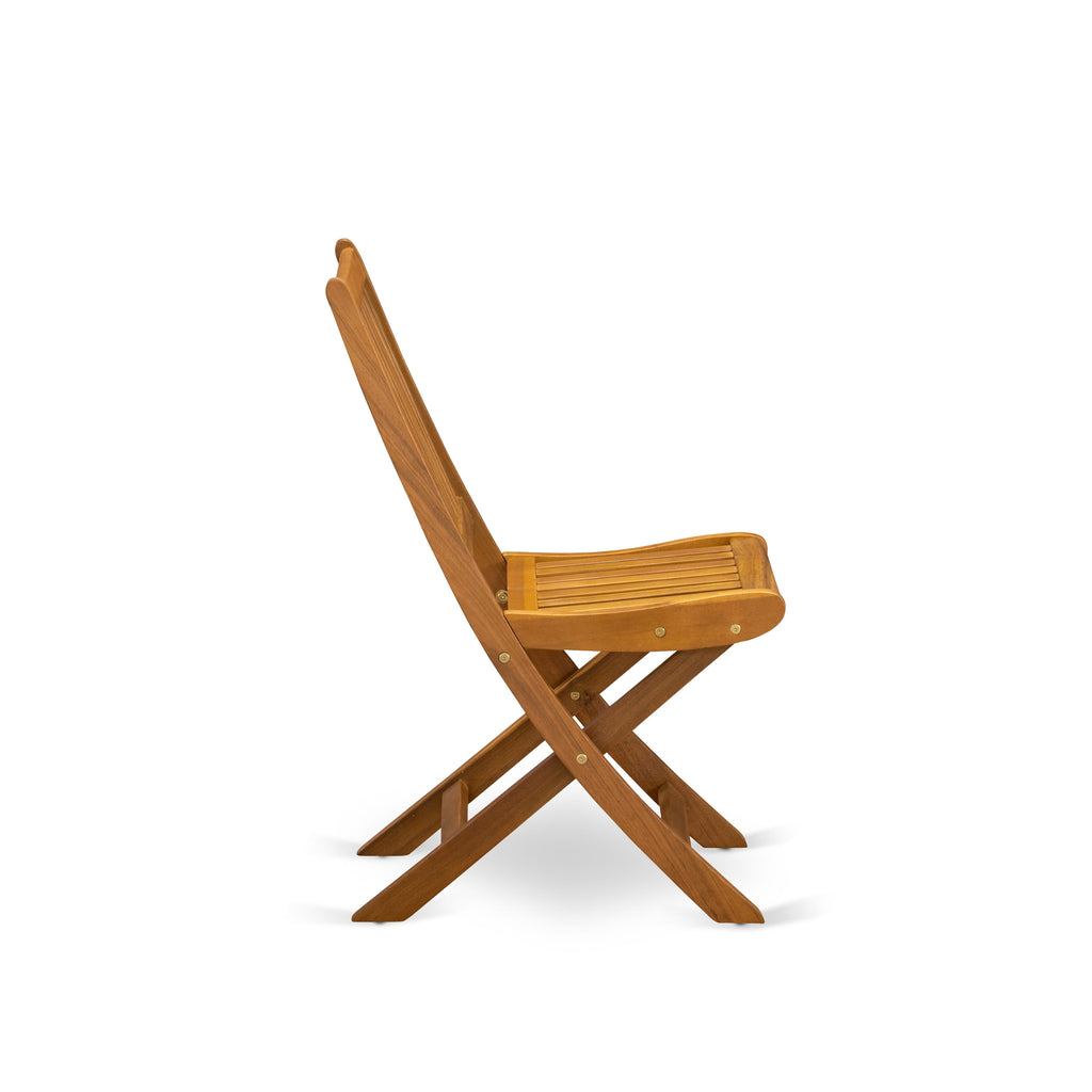DEDK5971J 5-Piece Deck Set with Rectangular Wood Table & Folding Chairs for Outdoor Dining