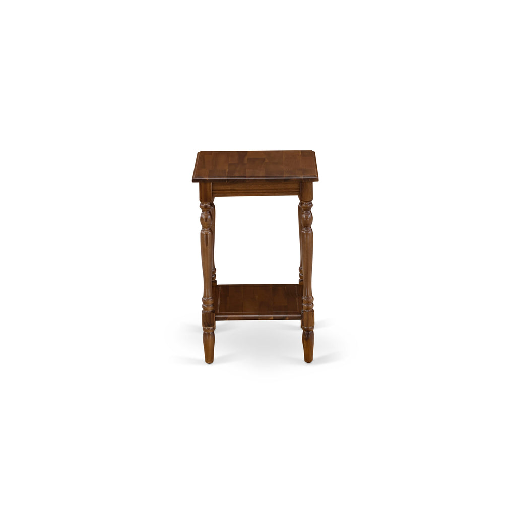 BF-08-KC Elegant Bedford Rectangle Nightstand with Open Shelf, 16x20 in, Antique Walnut Finish