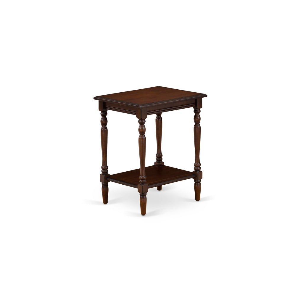 BF-0M-XF Elegant Bedroom Rectangle End Table with Open Storage Shelf for Nighttime accessories in Antique Mahogany, 16x20 Inches