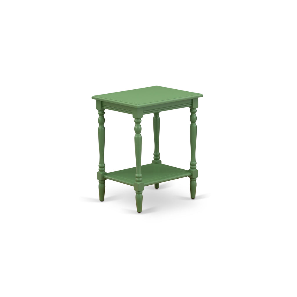 BF-12-NN Stand Alone Modern Rectangular End Table with Open Storage, 16x20 in, Green Finish