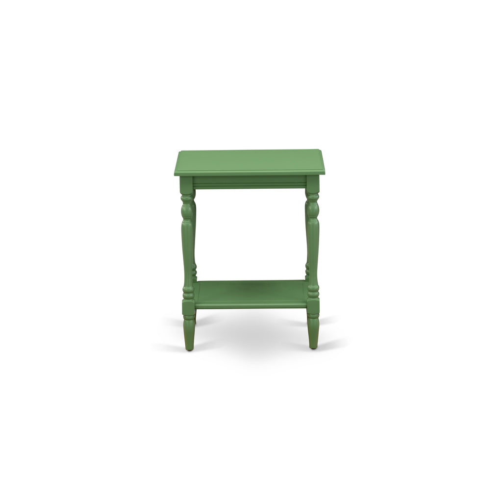 BF-12-NN Stand Alone Modern Rectangular End Table with Open Storage, 16x20 in, Green Finish