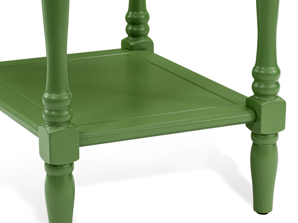BF-12-NN Stand Alone Modern Rectangular End Table with Open Storage, 16x20 in, Green Finish