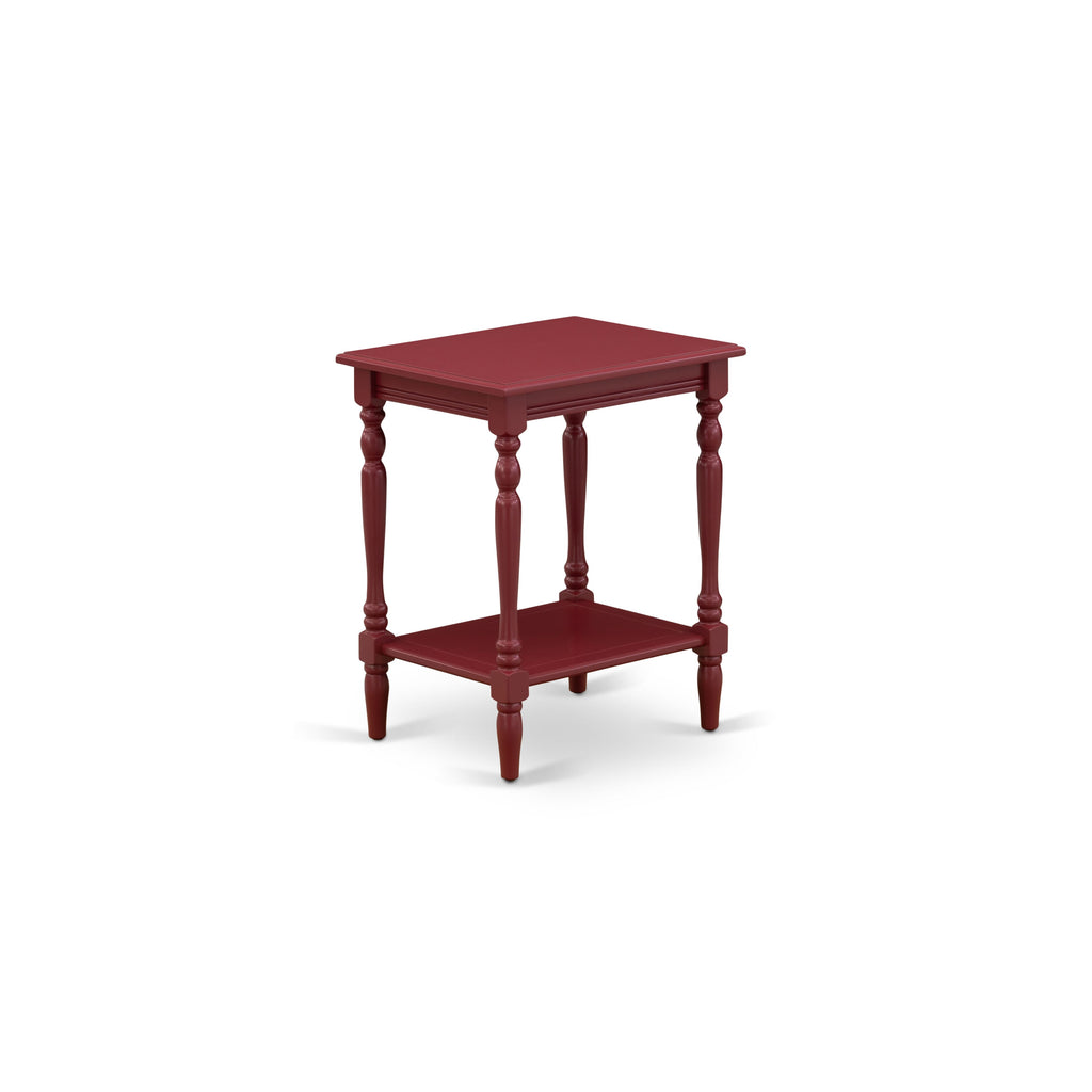 BF-13-F6 Burgundy Bedford End Table Modern Night Stand with Open Storage Shelf 16x20 for Bedrooms