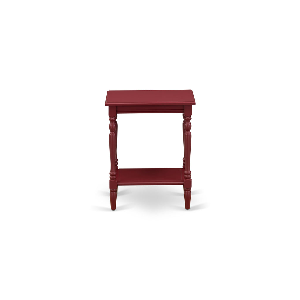 BF-13-F6 Burgundy Bedford End Table Modern Night Stand with Open Storage Shelf 16x20 for Bedrooms
