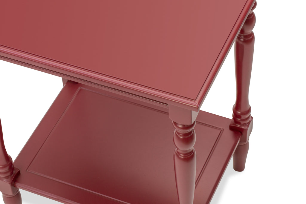 BF-13-F6 Burgundy Bedford End Table Modern Night Stand with Open Storage Shelf 16x20 for Bedrooms