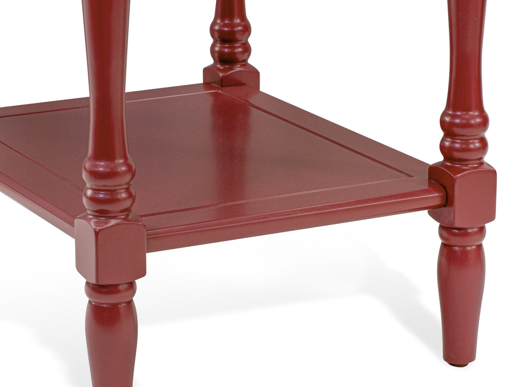 BF-13-F6 Burgundy Bedford End Table Modern Night Stand with Open Storage Shelf 16x20 for Bedrooms