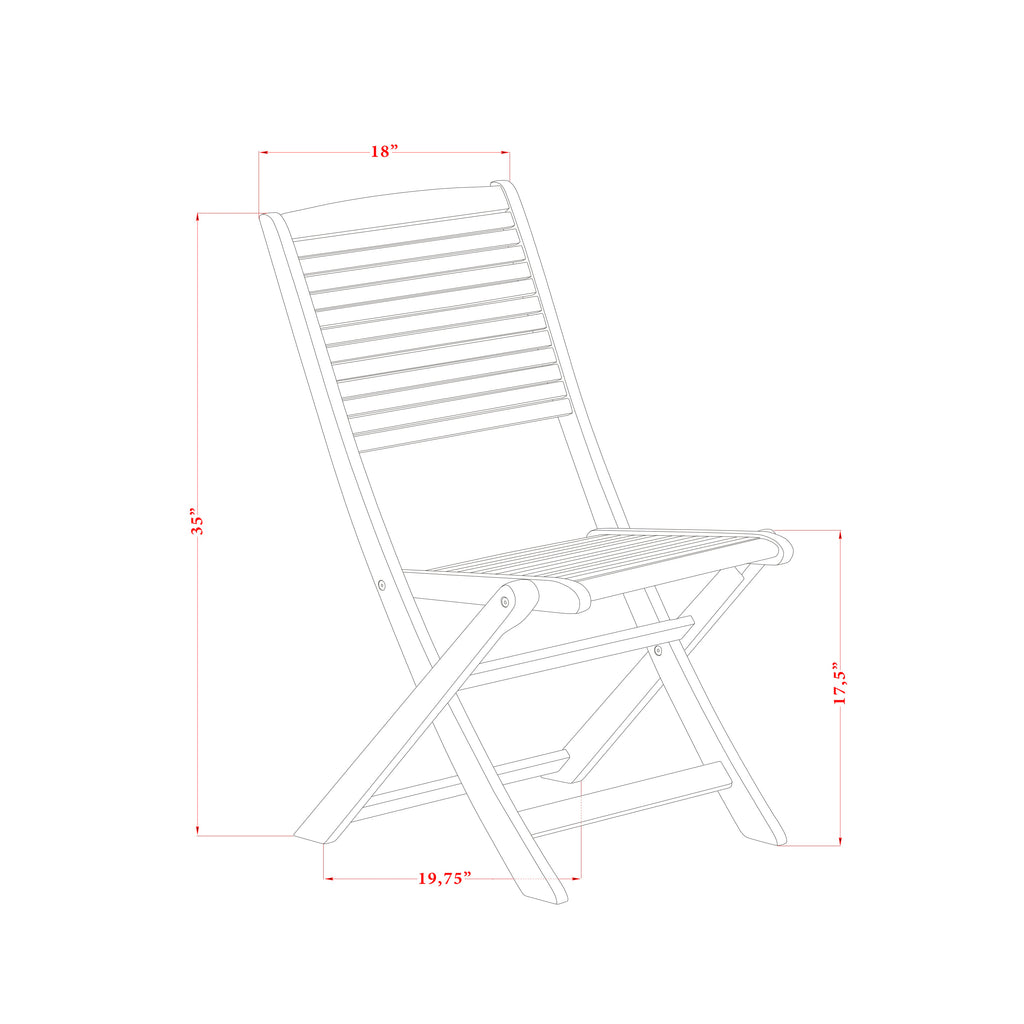 5-Piece Outdoor Dining Set with Folding Chairs - CMFM5J9GB
