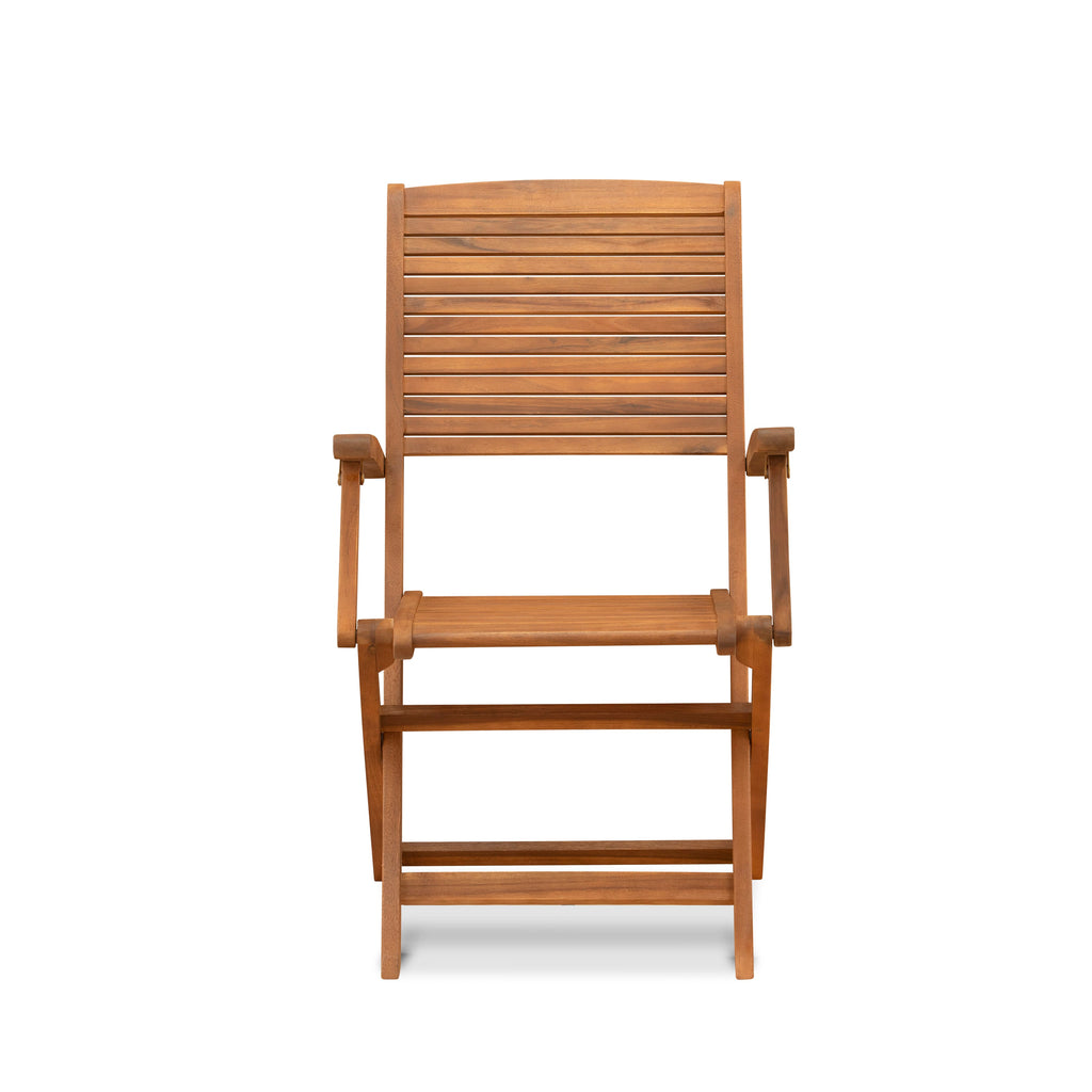 DEHD5AA4J Outdoor Wooden Dining Ensemble with Rectangular Table & Foldable Chairs for Garden or Patio