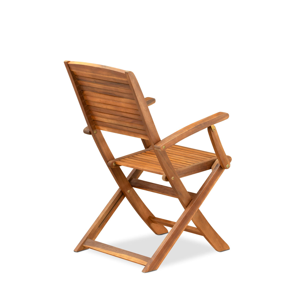 BSHD5ZZCW 5-Piece Outdoor Dining Ensemble with Oval Wood Table and Folding Chairs