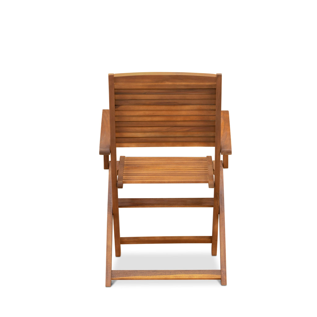 BSHD5ZZCW 5-Piece Outdoor Dining Ensemble with Oval Wood Table and Folding Chairs