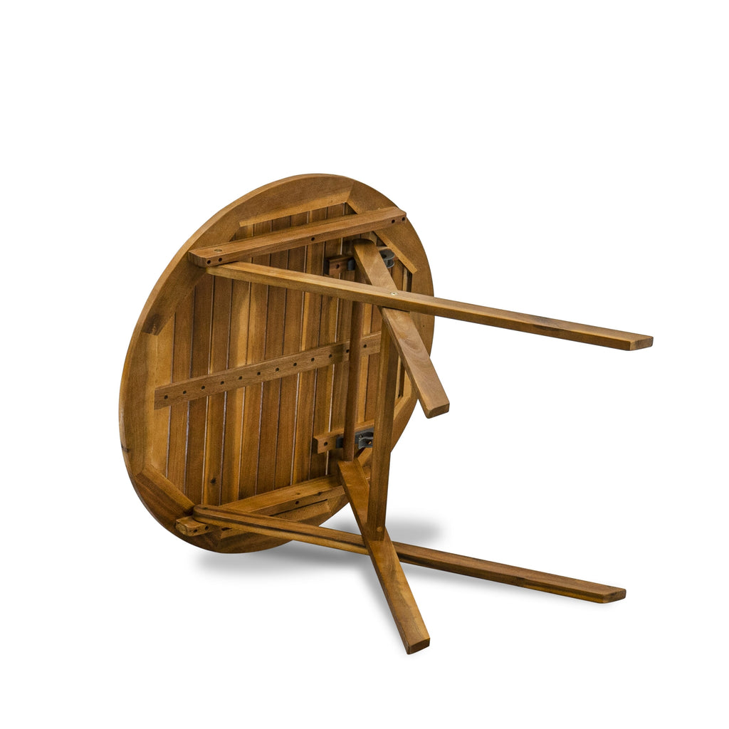 Outdoor Bistro Set MNHD3MXFQ Charming 3-Piece Acacia Wood Table and Chair Ensemble with Natural Oil Finish