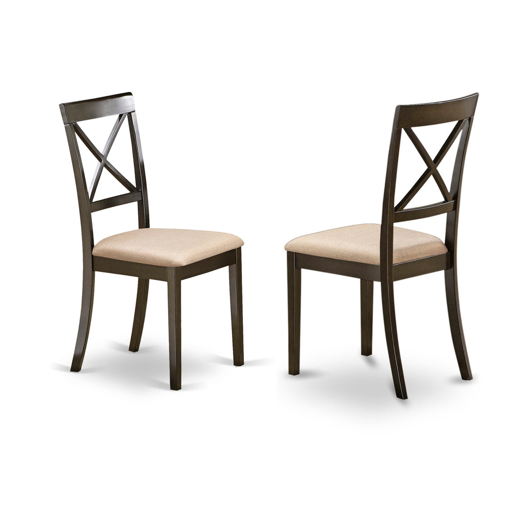 PFBO5-U6O-N 5-Piece Butterfly Leaf Dining Set Square Table & 4 Upholstered Chairs for Cozy Meals, 54 Square, Cappuccino Finish