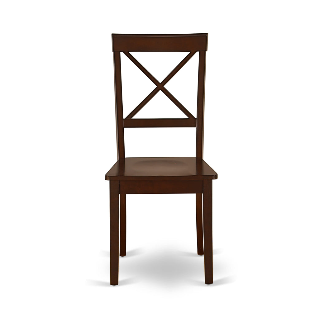 DLBO3-DBH-U 3-Piece Dining Collection with Round Wood Table, Dropleaf Feature, and Two Chairs, in Deep Brown