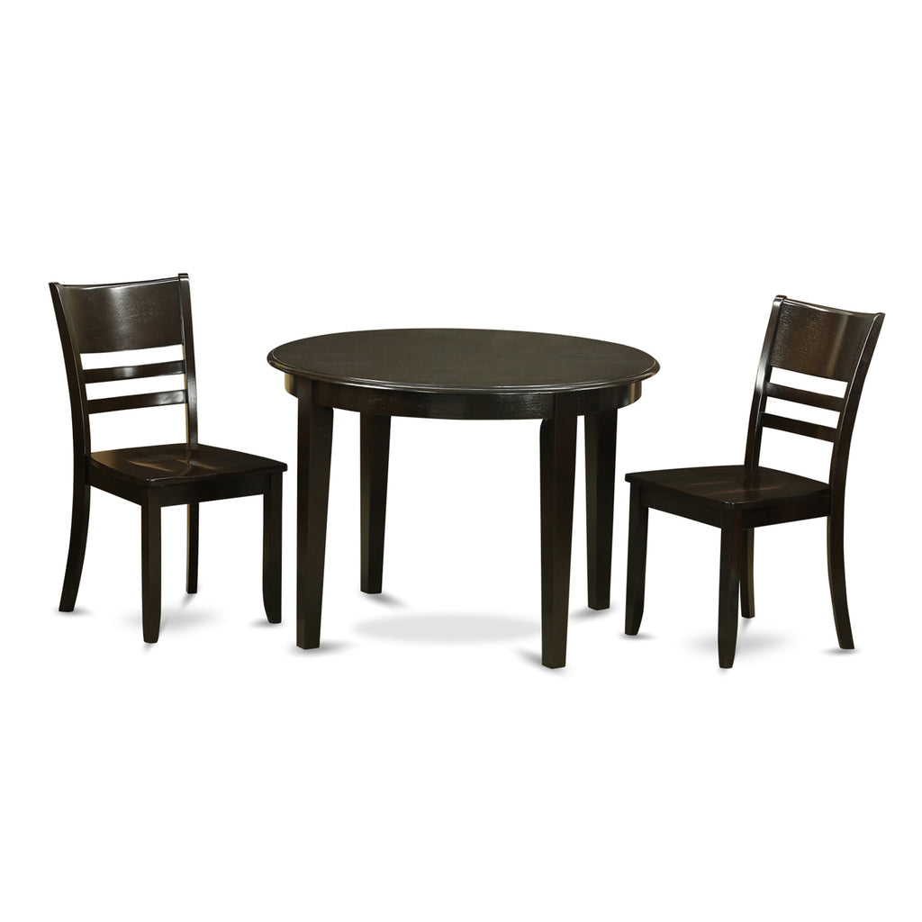 BOLY3-AAY-5 Elegant 3-Piece Dining Set with Round Table and Dual Seating, Warm Cappuccino Finish, 42