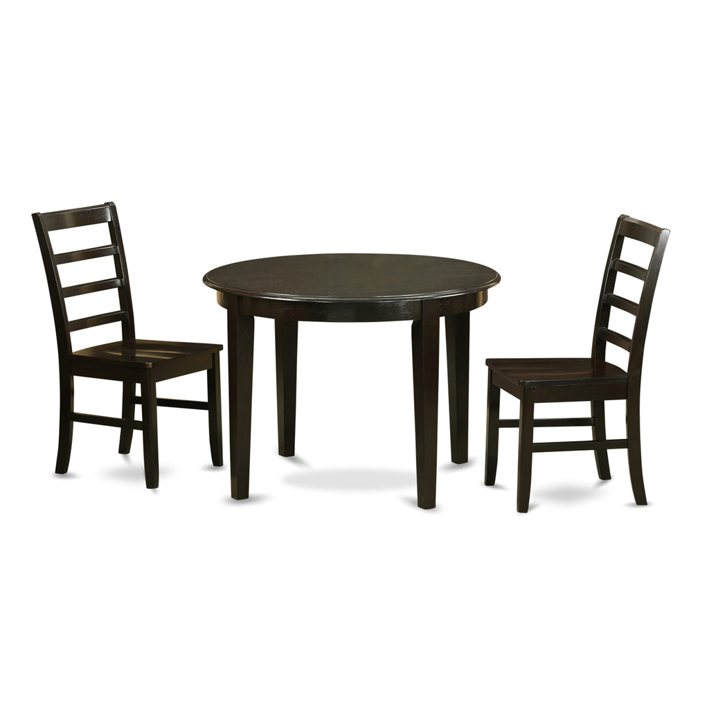 BOPF3-CQY-F 3-Piece Dining Table Set with Round Table and 2 Chairs, 42x42 Cappuccino Finish Delight