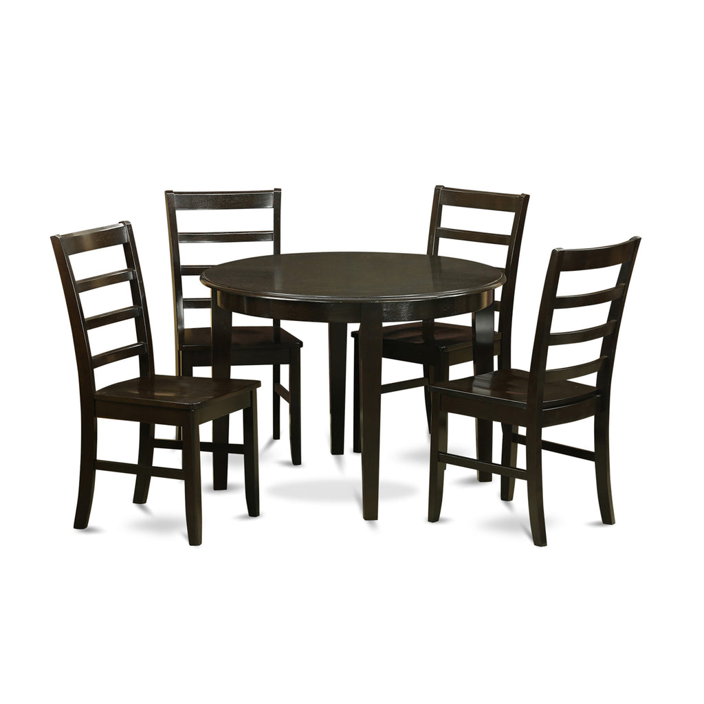 BOPF5-AXD-Z Round Dining Set for Four with Cappuccino Table & Chairs, 42 Elegant Kitchen Ensemble
