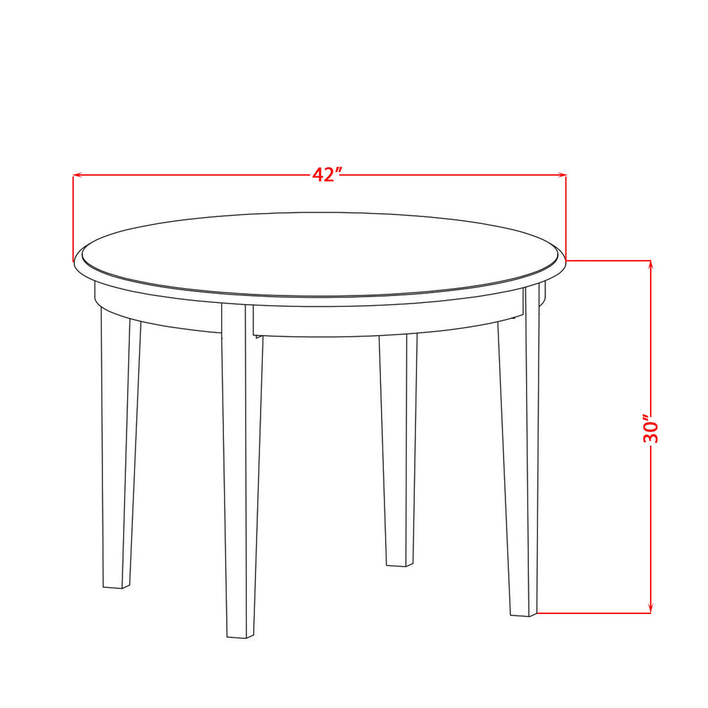 Unforgettable Dining with BOST5-ZCM-AT 5 Piece Set Featuring Round Table & Faux Leather Chairs, 42x42 Cappuccino