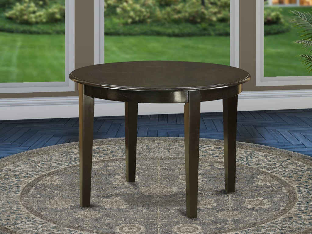BOT-CX3-E Compact Round Boston Dining Table for Cozy Nooks, 42 Design in Warm Cappuccino