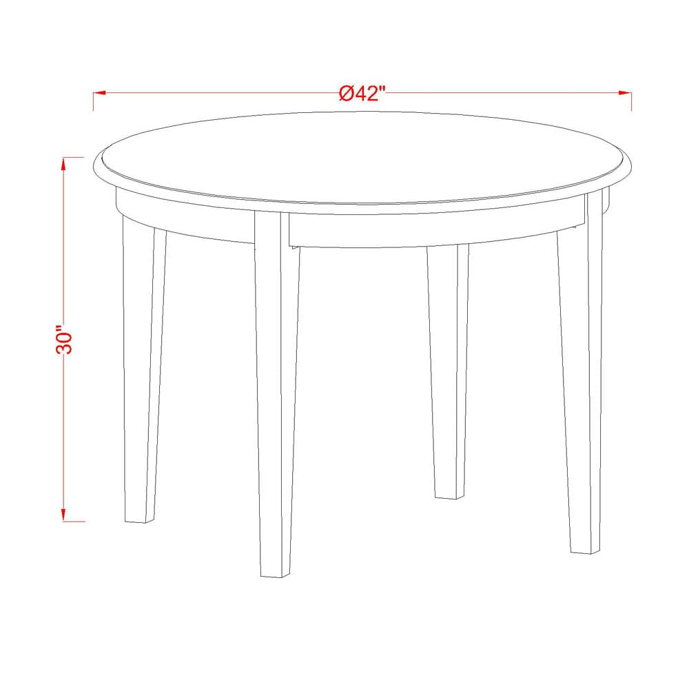 BOVA5-GGR-H Stylish 5 Piece Dining Set with Round Kitchen Table and 4 Seating Chairs in Light Finish, 42x42