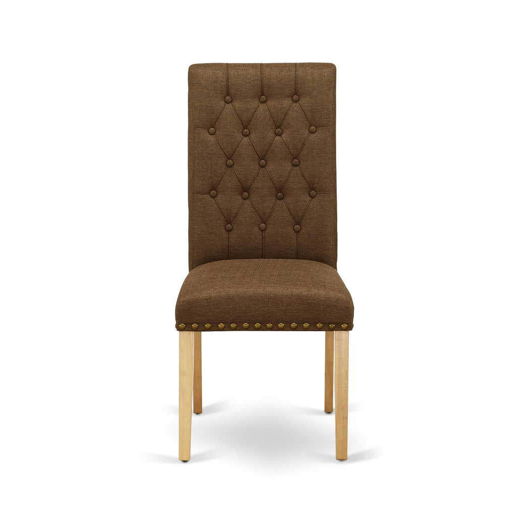 Explore Cozy CABR5-0TI-FJ 5 Pc Dining Suite with Rectangle Table & Upholstered Chairs - Elegant Oak Finish