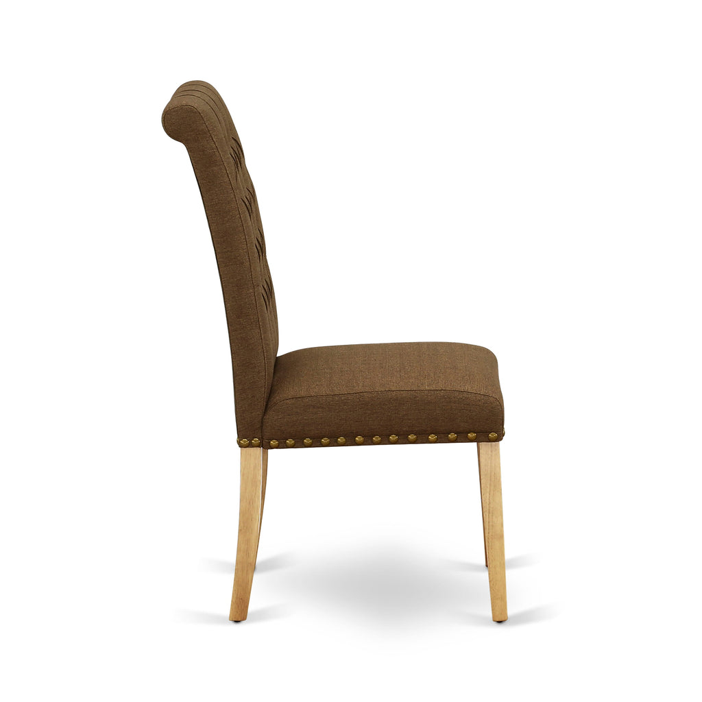 Explore Cozy CABR5-0TI-FJ 5 Pc Dining Suite with Rectangle Table & Upholstered Chairs - Elegant Oak Finish