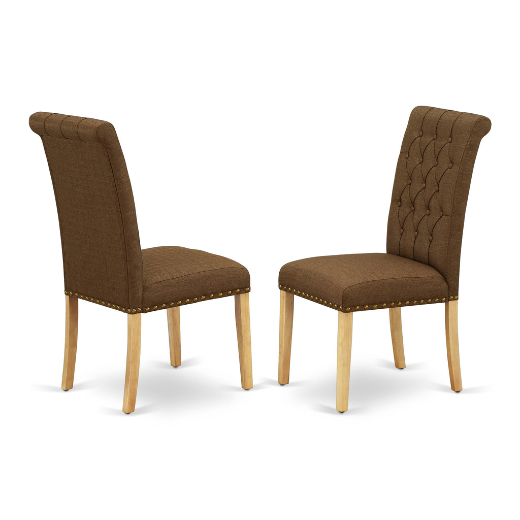 Explore Cozy CABR5-0TI-FJ 5 Pc Dining Suite with Rectangle Table & Upholstered Chairs - Elegant Oak Finish