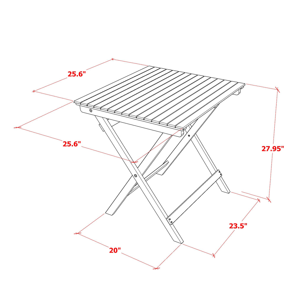 BSETQAT Selma Oval Acacia Patio Table - Outdoor Dining Surface with Natural Oil Finish, 26x26 Inch