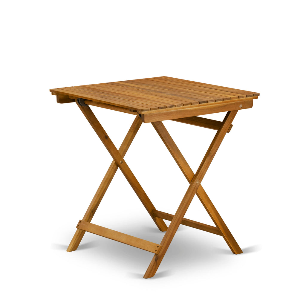 SEBS3ANK0 3-Piece Outdoor Folding Set with Acacia Wood Table and Chairs - Perfect for Small Spaces