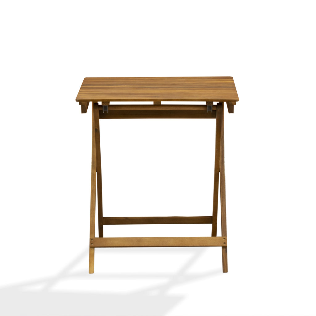 BSETQAT Selma Oval Acacia Patio Table - Outdoor Dining Surface with Natural Oil Finish, 26x26 Inch