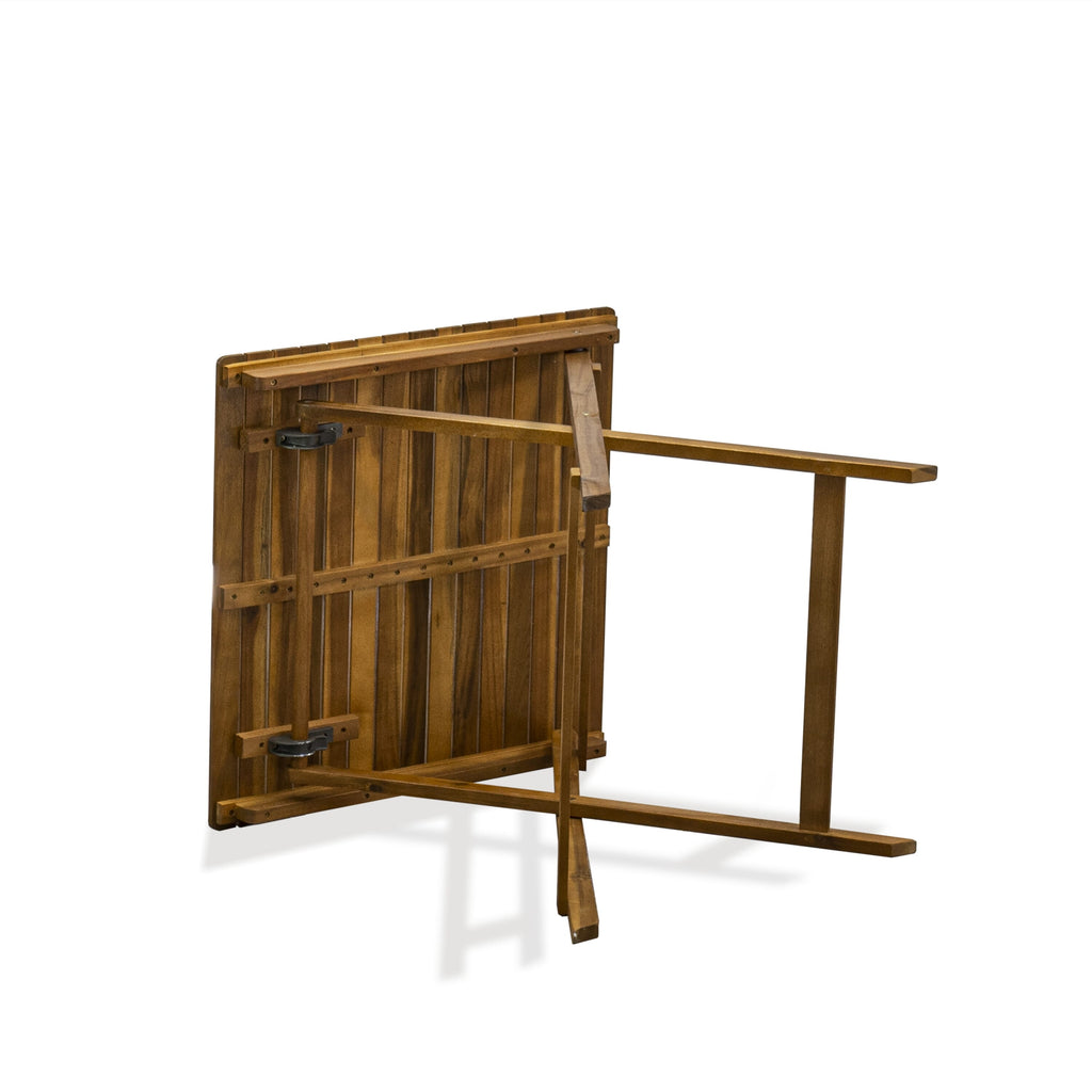 SEBS3ANK0 3-Piece Outdoor Folding Set with Acacia Wood Table and Chairs - Perfect for Small Spaces