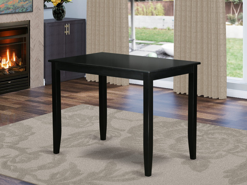 Chic BUT-B71-4 Elevated Buckland Rectangular Table for Compact Areas, 30x48 Inches, Sleek Black Finish
