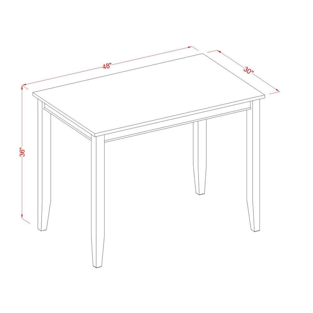 BUCK5-5IB-E 5-Piece Counter Height Dining Set with Rectangular Table and 4 Seats, 30x48, Black