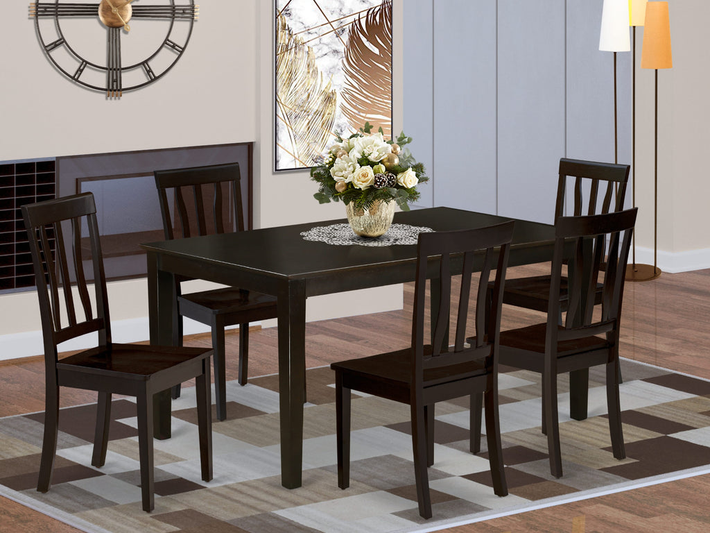 Capucine Dining Ensemble CAAN7-1NE-J 7-Piece Rectangular Table Set with Six Chairs
