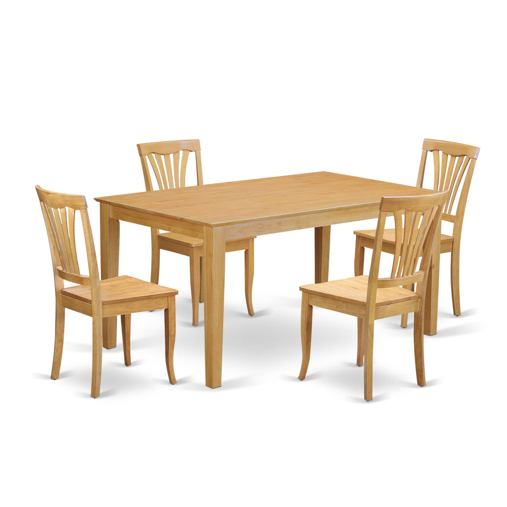 CAAV5-C7N-N Elegant Dining Assembly with Rectangle Table and 4 Chairs for Cozy Dining Room