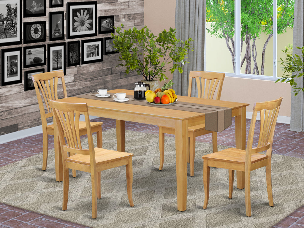 CAAV5-C7N-N Elegant Dining Assembly with Rectangle Table and 4 Chairs for Cozy Dining Room