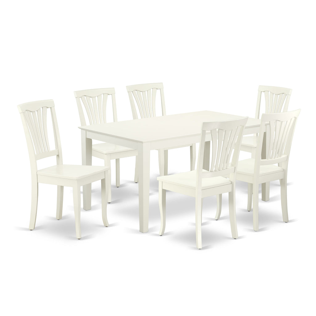 CAAV7-DGW-V 7-Piece Rectangular Dining Set with Stylish Chairs, 36x60 in Timeless Finish